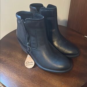 Clarks Women's Black Waterproof Ankle Boots
